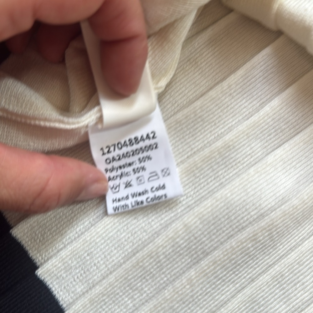 EUC Women's Commense Size XS Contrast Trim Mini Skirt Set Cream White Black - Picture 8 of 9